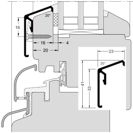 Flügelabdeckprofil SL für Holzfenster